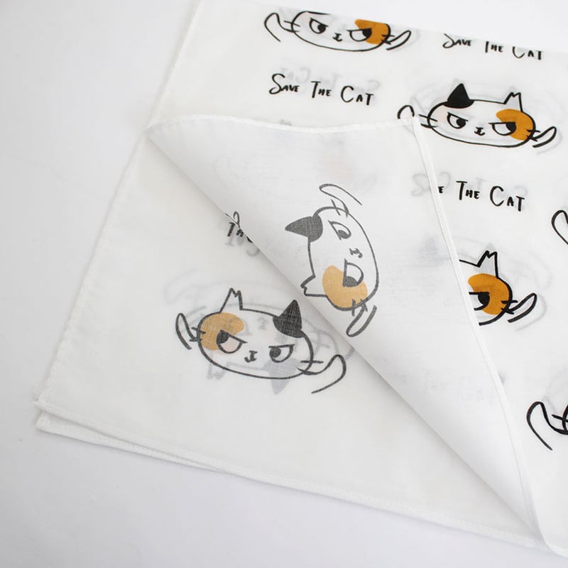 ネコリパ首相デザイン 不敵な笑み猫バンザイ バンダナ | NECOREPA STORE