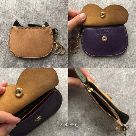 CAT FACE SMALL PURSE　マルチA～J【kura】世界でたった１つ「Only one product in the world」