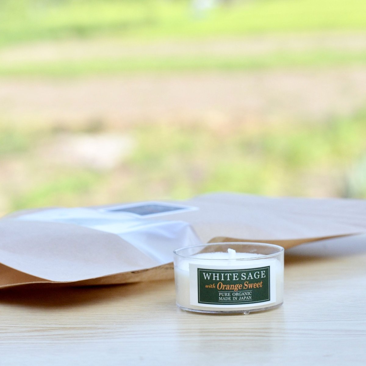 オレンジスイート／国産ホワイトセージ ティーライトキャンドル