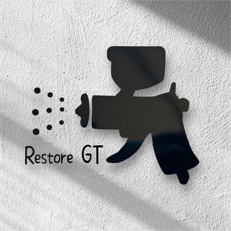 レストアGT　スプレーガンステッカー　黒