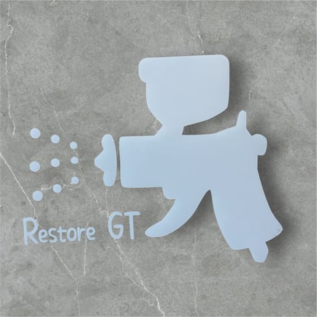 レストアGT　スプレーガンステッカー　白