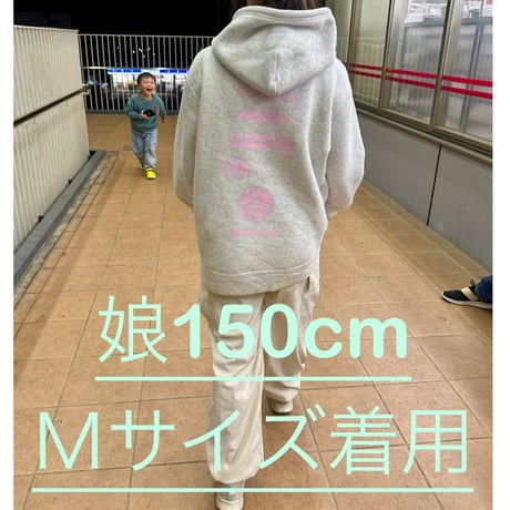 10th anniversaryパーカー【※グレー×ピンクプリント】