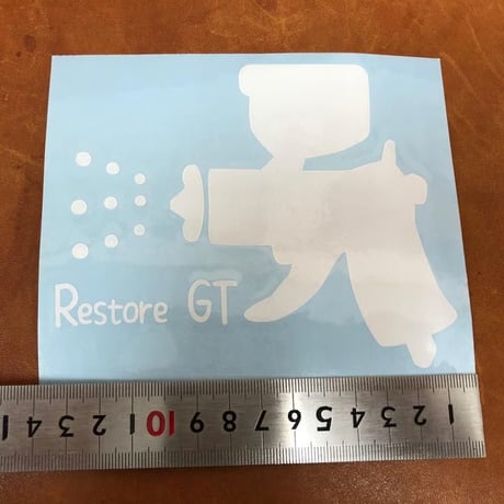 レストアGT　スプレーガンステッカー　白