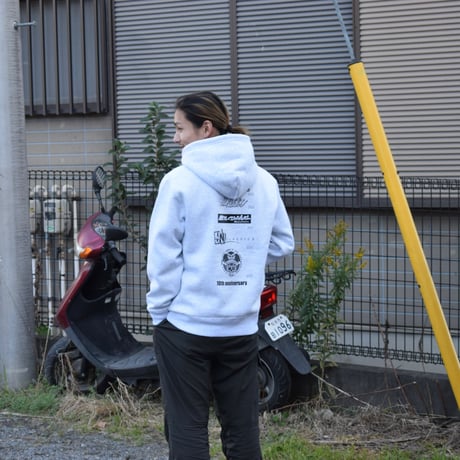 10th anniversaryパーカー【※グレー×黒プリント】