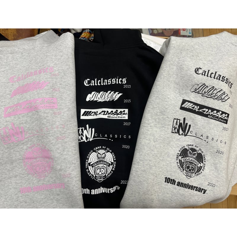 10th anniversaryパーカー【※グレー×黒プリント】 | cal classics
