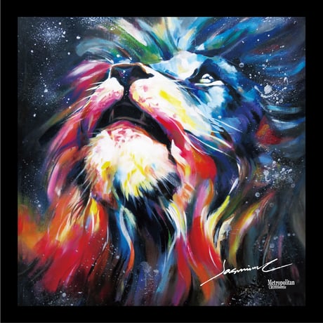 45cm角：【MCB451803】JASMINE  「LION＆OWL」（メガネ拭き・めがね拭き）
