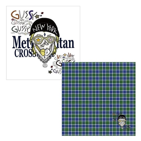 55cm角：【MCB551806】MINATSU  「GUSSY  SKULL」（メガネ拭き・めがね拭き）