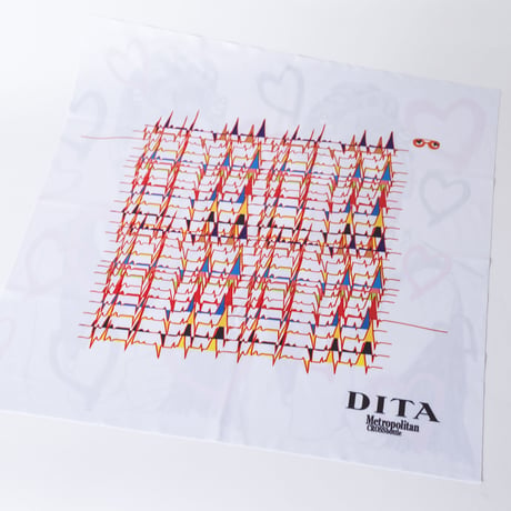 45cm角：【MCB451814】DITA「心電図」（メガネ拭き・めがね拭き）