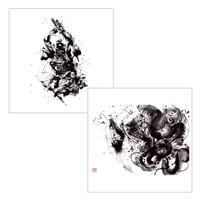 45cm角：【MCB451701】西元 祐貴  「鎧×龍」（メガネ拭き・めがね拭き）