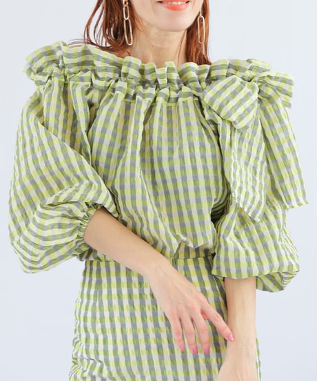 ＜In essence by Akiko Yamamoto.＞サイドリボンギャザーブラウス