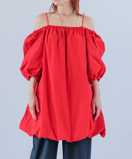 ＜In essence by Akiko Yamamoto.＞ボリュームスリーブバルーンミニワンピ（レッド、グリーン）