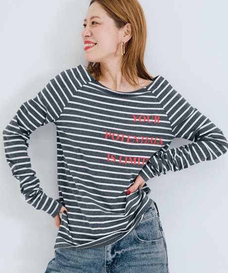 ＜In essence by Akiko Yamamoto.＞女っぷり度MAXボーダーカットソー