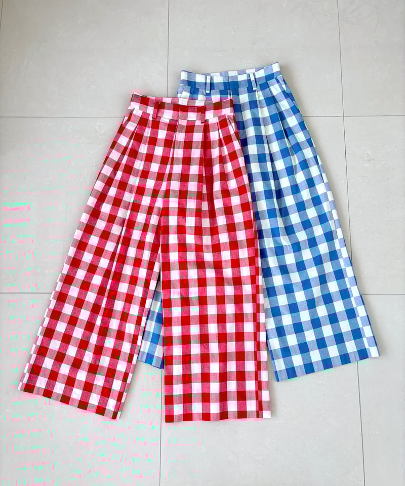 In essence by Akiko Yamamoto.＞ギンガムチェックワイドパンツ |