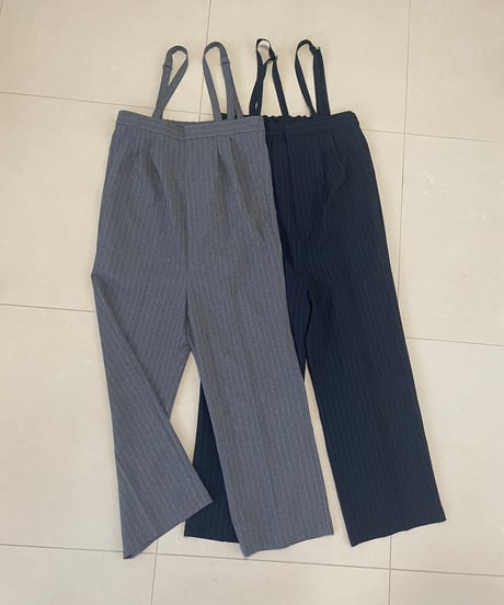 マニッシュギャング ピンストライプサロペ