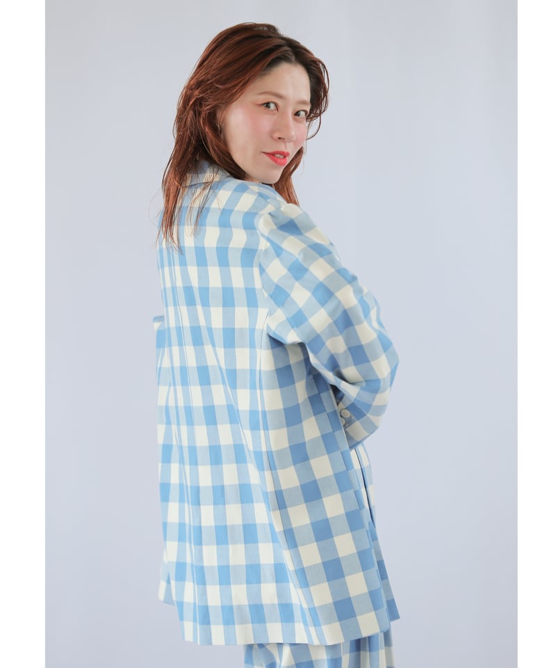 新作　MARY QUANT レトロロゴ アップリケ ブルゾン　ギンガムチェック 新作 MARY QUANT レトロロゴ アップリケ ブルゾン ギンガムチェック