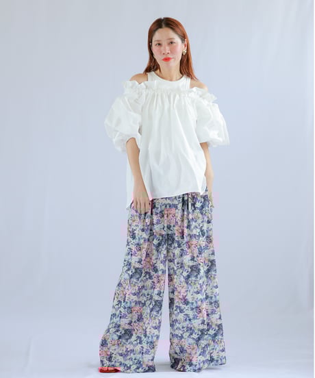 ＜In essence by Akiko Yamamoto.＞サイドリボンギャザーブラウス