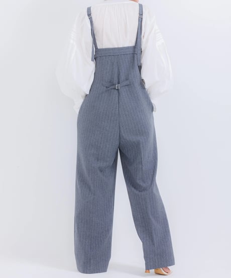 マニッシュギャング ピンストライプサロペ