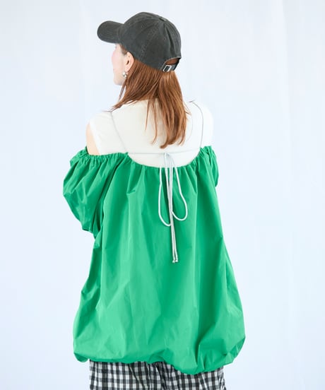 ＜In essence by Akiko Yamamoto.＞ボリュームスリーブバルーンミニワンピ（レッド、グリーン）