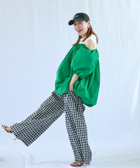 ＜In essence by Akiko Yamamoto.＞ボリュームスリーブバルーンミニワンピ（レッド、グリーン）