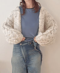 ぬくぬくクロップドカーデ