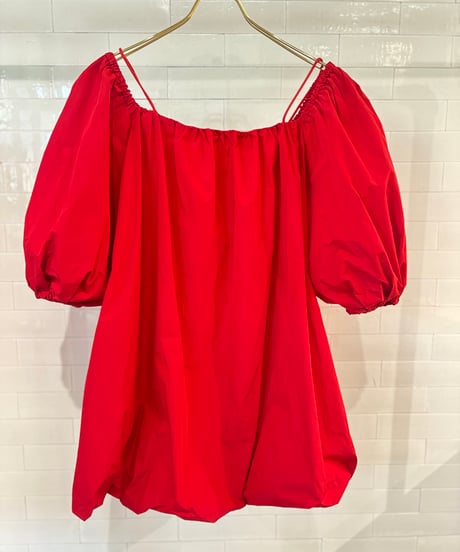 ＜In essence by Akiko Yamamoto.＞ボリュームスリーブバルーンミニワンピ（レッド、グリーン）