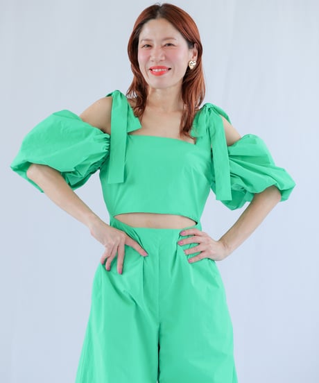 ＜In essence by Akiko Yamamoto.＞ボリュームスリーブ2wayサロペット