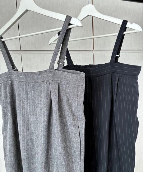 マニッシュギャング ピンストライプサロペ