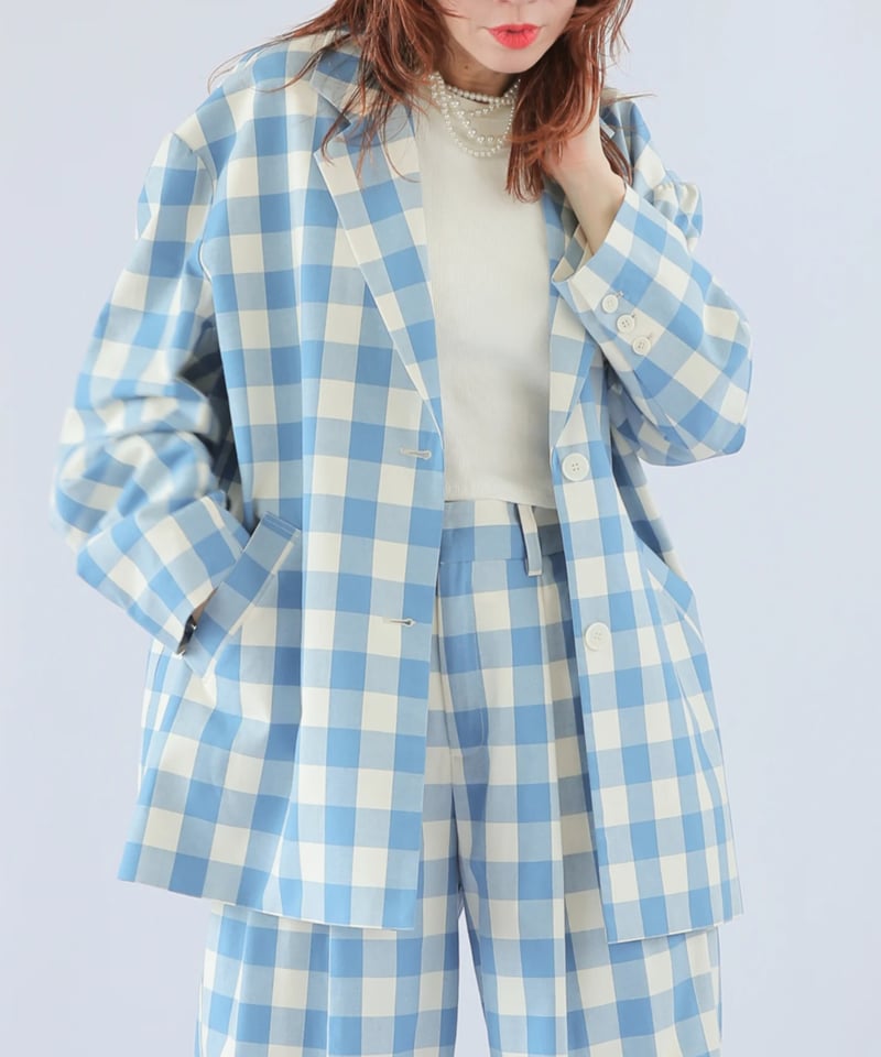 In essence by Akiko Yamamoto.＞ギンガムチェックビッグジャケット