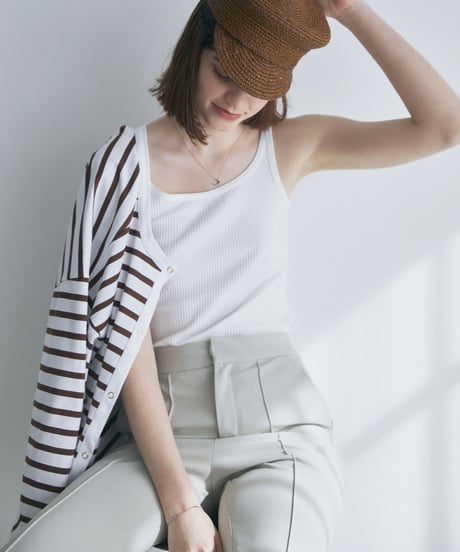 ROCCOストラップニットキャミ　ベージュ ROCCOストラップニットキャミ ベージュ M-CLARKSVILLE-R Knit