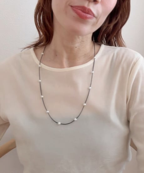 ミニパール付きネックレス