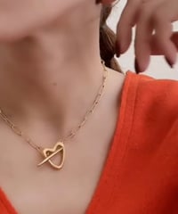 オープンハートネックレス（ゴールド）