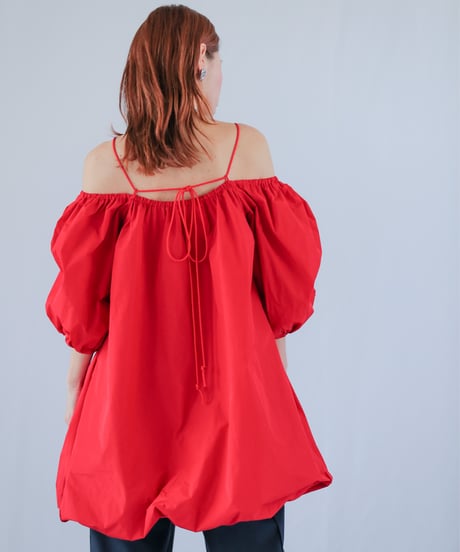 ＜In essence by Akiko Yamamoto.＞ボリュームスリーブバルーンミニワンピ（レッド、グリーン）