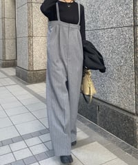 マニッシュギャング ピンストライプサロペ