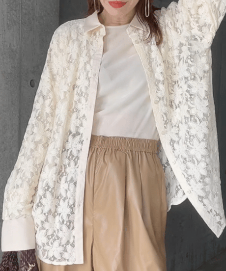 レースオーバーシャツ