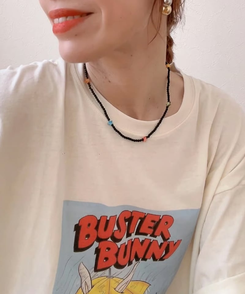 45rpm ビーズネックレスプリントのビックスリットTシャツ ビーズネックレス | R World Online SHOP