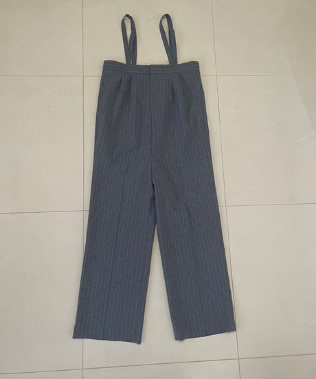 マニッシュギャング ピンストライプサロペ