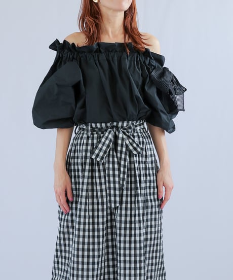 ＜In essence by Akiko Yamamoto.＞サイドリボンギャザーブラウス