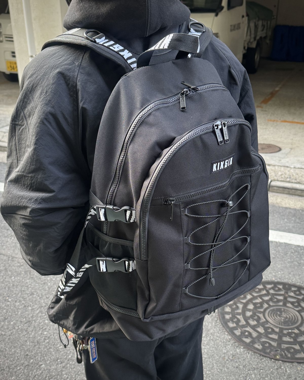 KIXSIX × UNIVERSAL OVERALL LOGO REPEAT BUNGEE