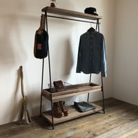 数量限定 2D-MN / 2段棚 ハンガーラック アイアン インダストリアル 古