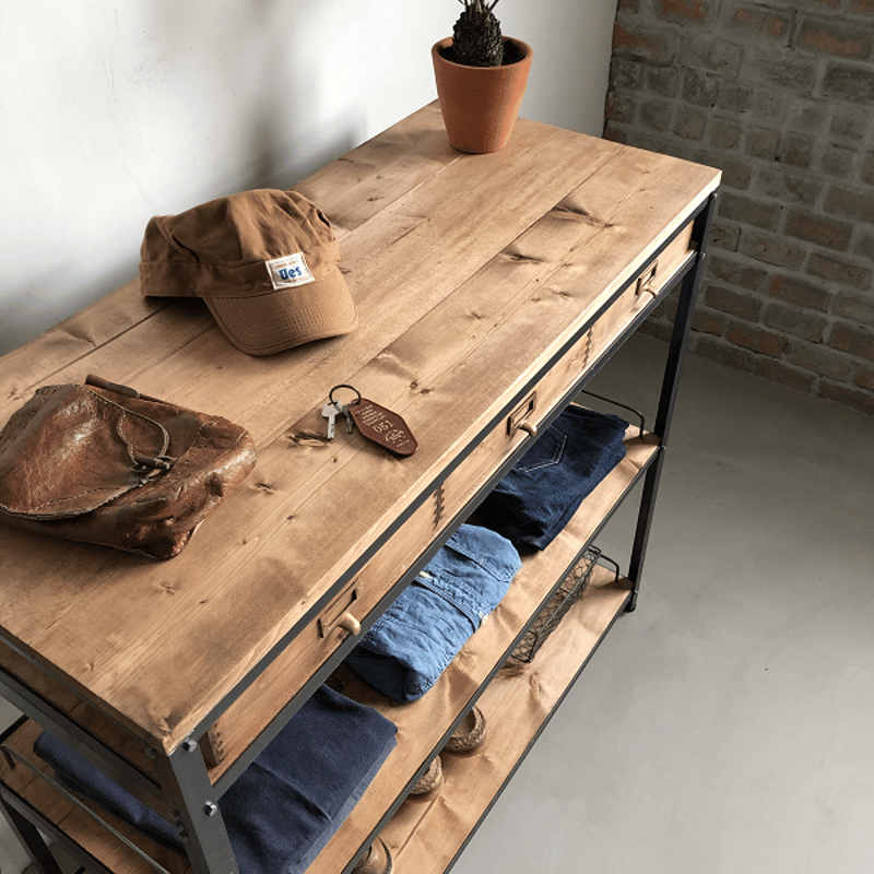 数量限定 WPP シェルフ テーブルシェルフ 作業台 アイアン 引出セット