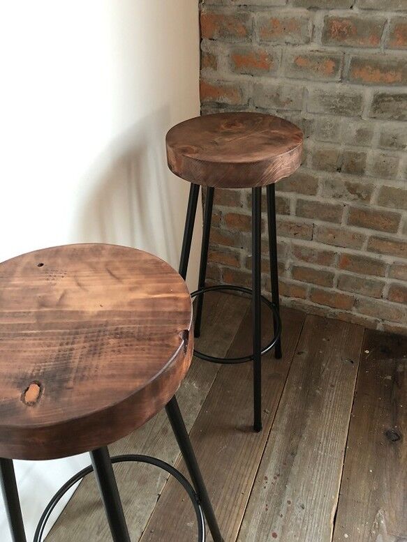 数量限定 WS-H740 椅子 イス ハイスツール アイアン チェアー 無垢材