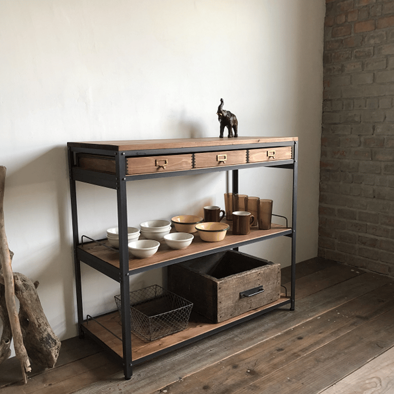 数量限定 WPP シェルフ テーブルシェルフ 作業台 アイアン 引出セット