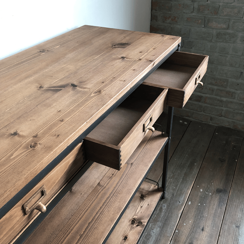 数量限定 WPP シェルフ テーブルシェルフ 作業台 アイアン 引出セット