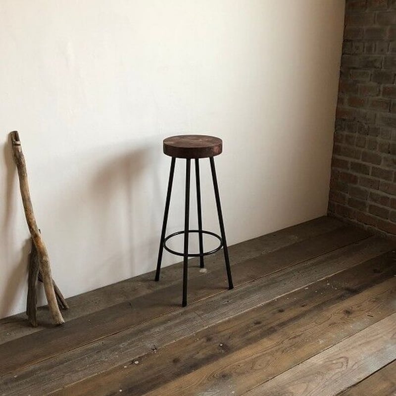 数量限定 WS-H740 椅子 イス ハイスツール アイアン チェアー 無垢材