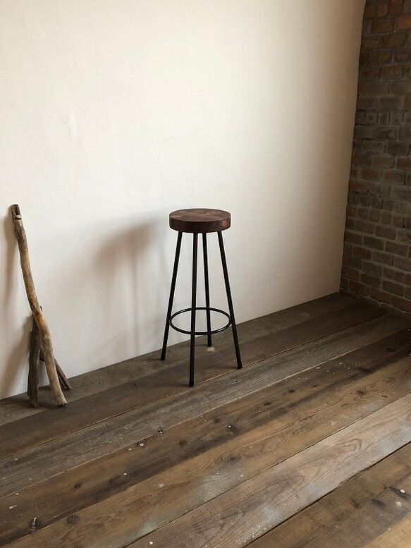 数量限定 WS-H740 椅子 イス ハイスツール アイアン チェアー 無垢材