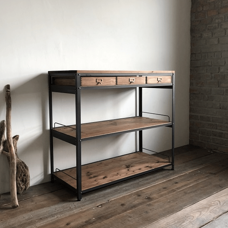 期間限定値下げ！　インダストリアル　シェルフ 楽天市場】インダストリアル（カラーブラック）（本棚・ラック