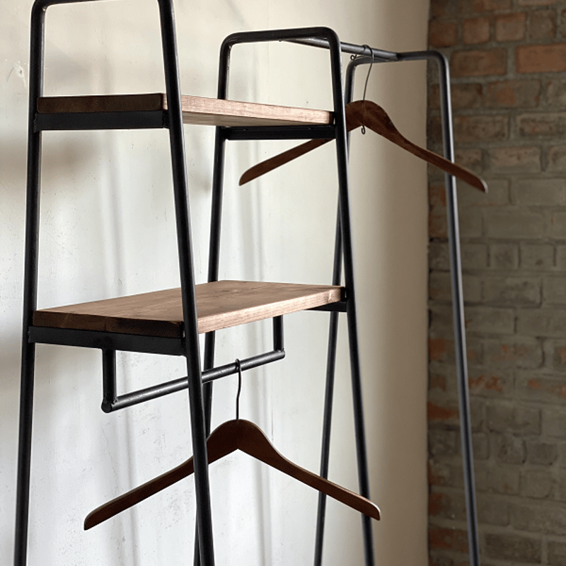 数量限定 CR3-G ハンガーラック 3段棚 収納 キャスター アイアン家具