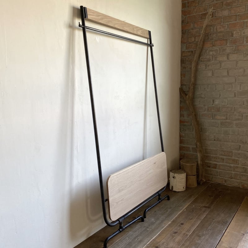 数量限定 KN-OTA 折りたたみ式 ハンガーラック ホワイトオーク無垢材