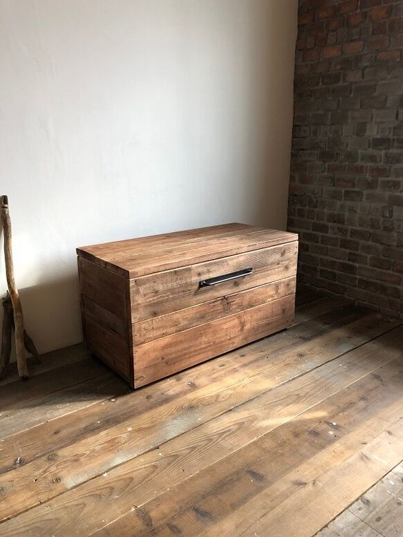 昭和 大きい木箱 収納 ベンチ 古道具 什器 sb20ktb_804.jpg