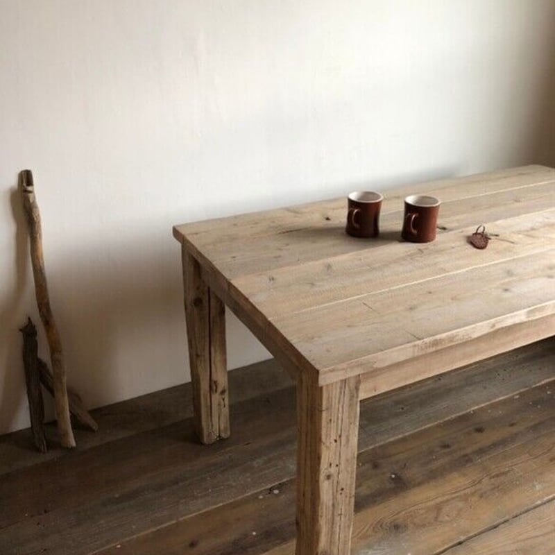 専用ヴィンテージ 無垢材 ダイニングテーブル 木製 古材 作業台カフェ アトリエ ダイニングテーブル 幅160cm 古木 古材 無垢材 ヴィンテージ調